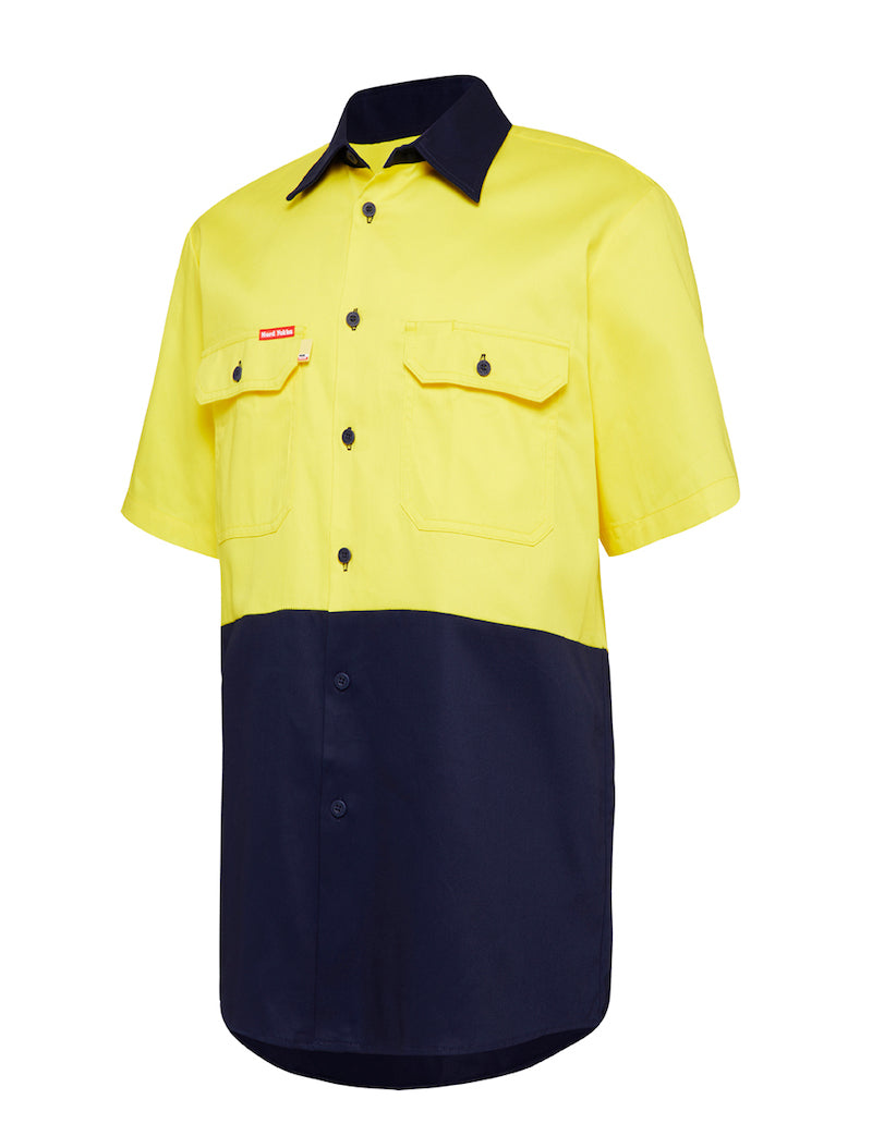 Hard Yakka Core Hi Vis Cotton Drill Lightweight S/S Shirt Y04620