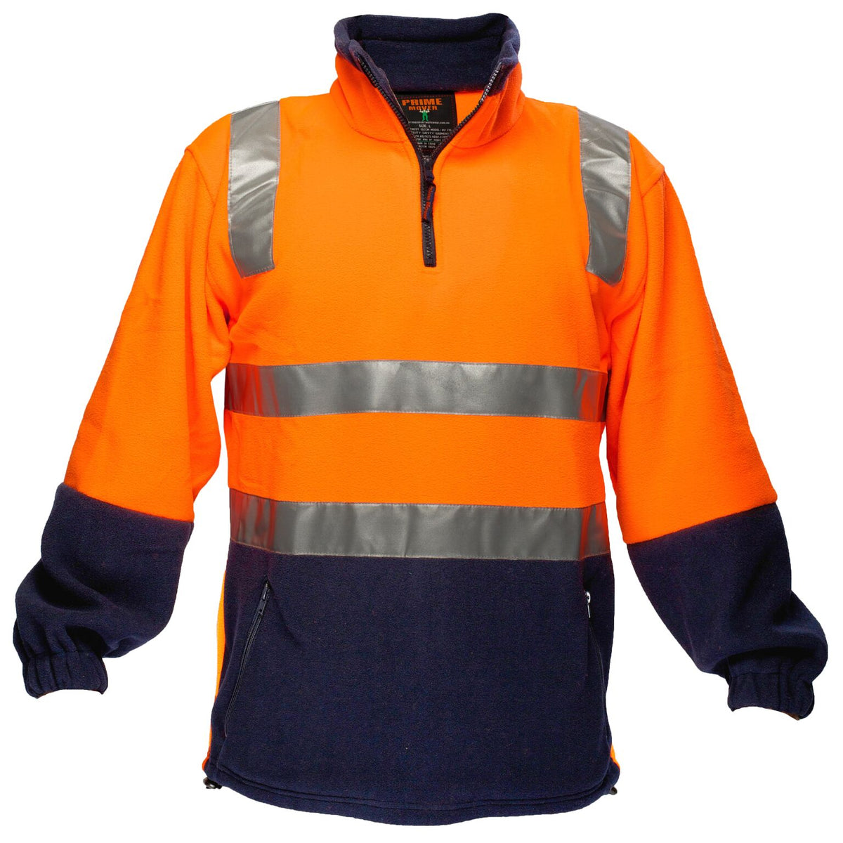Prime Mover Hi Vis 2 Tone 1/4 Zip Fleece Jumper with Tape MF215