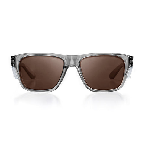 Safestyle Fusion Brown Polarised Lens UV400 Safety Spec - Graphite Frame FGBRP100