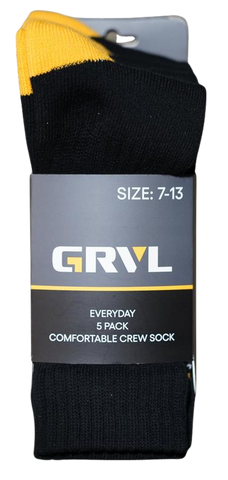GRVL Everyday Crew Sock (5 Pack) GRVL-S2