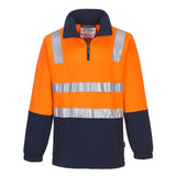 Prime Mover 100% Cotton 1/4 zip Fleece Jumper with Tape MF615