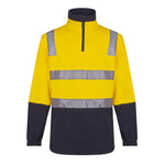 Prime Mover 100% Cotton 1/4 zip Fleece Jumper with Tape MF615