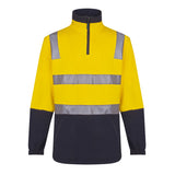 Prime Mover 100% Cotton 1/4 zip Fleece Jumper with Tape MF615