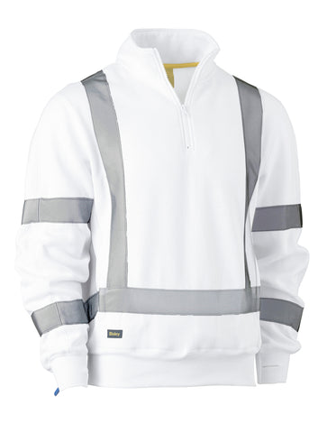 1/4 Zip Pullover with X Tape Night White BK6321XT